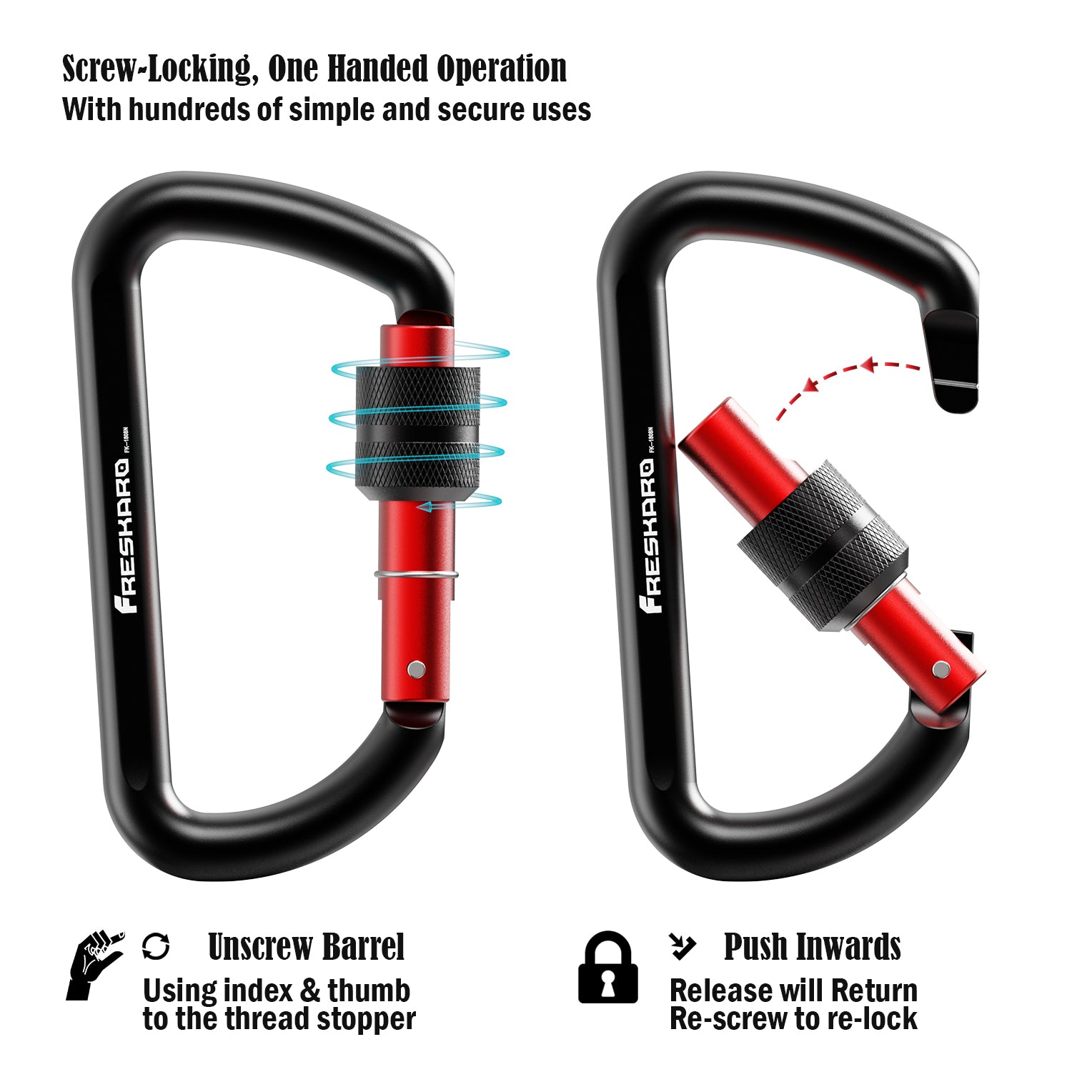12kn screw gate carabiner info