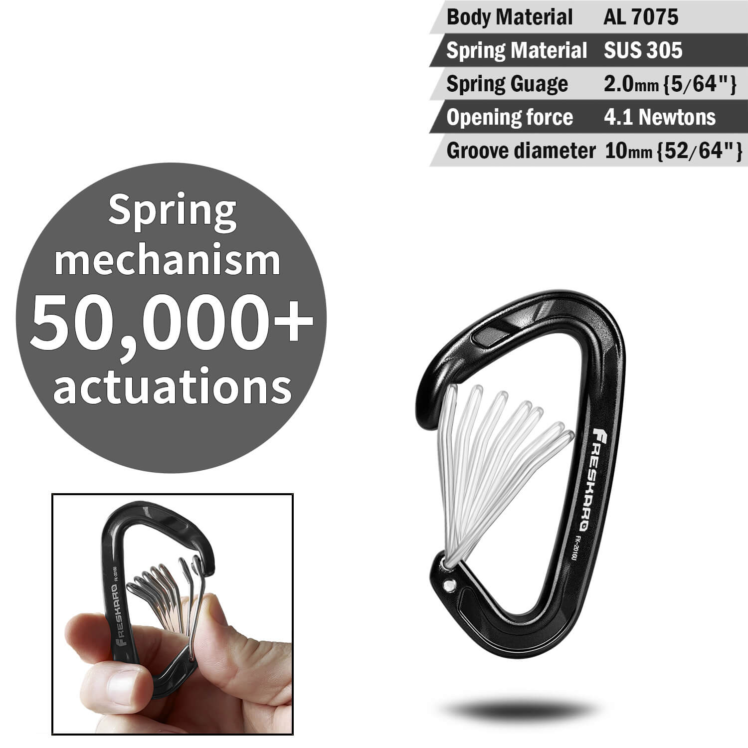 Large Multi Pack 15kN Wiregate Carabiner Clip