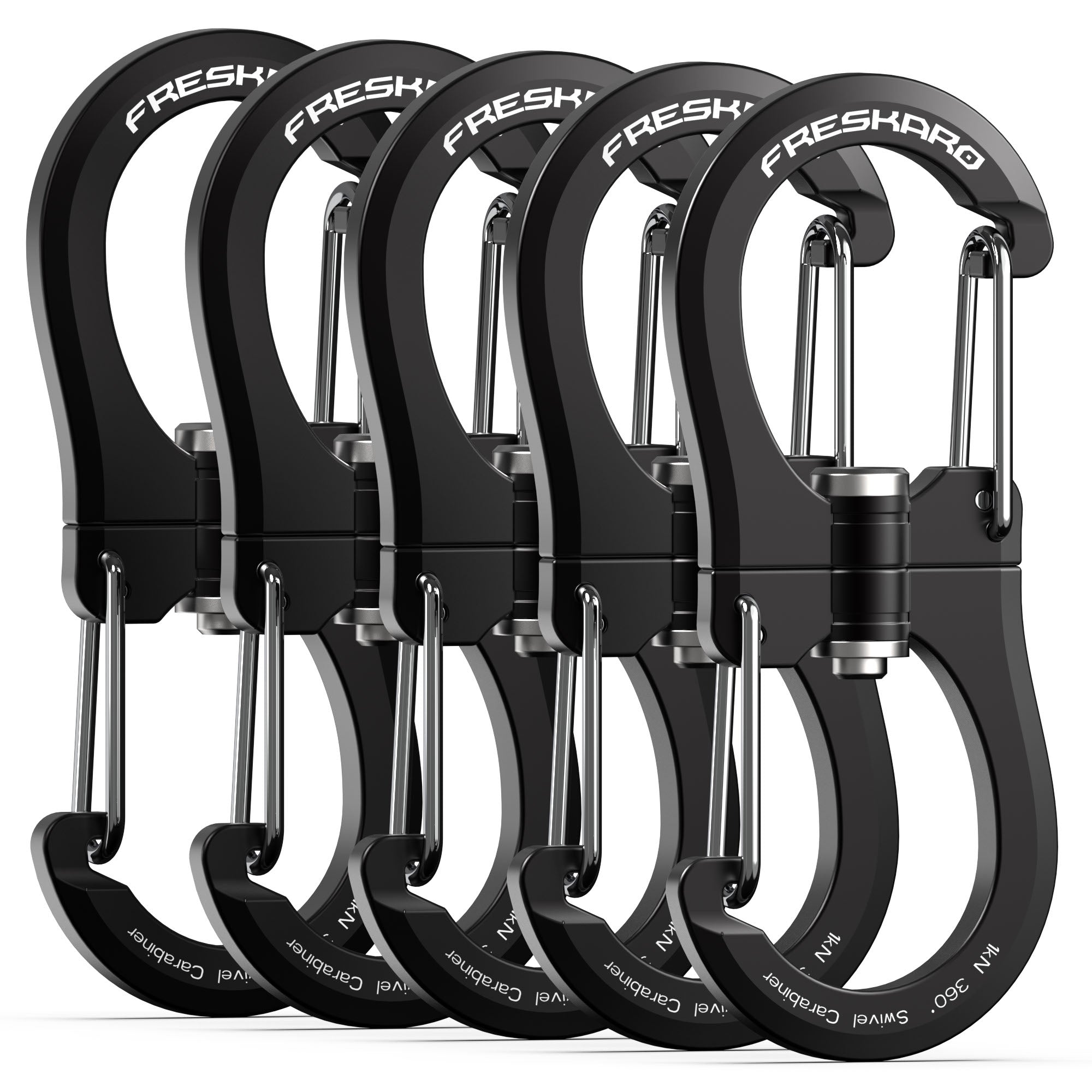 5Pack 1kN Wiregate 360Degree Carabiner Clip