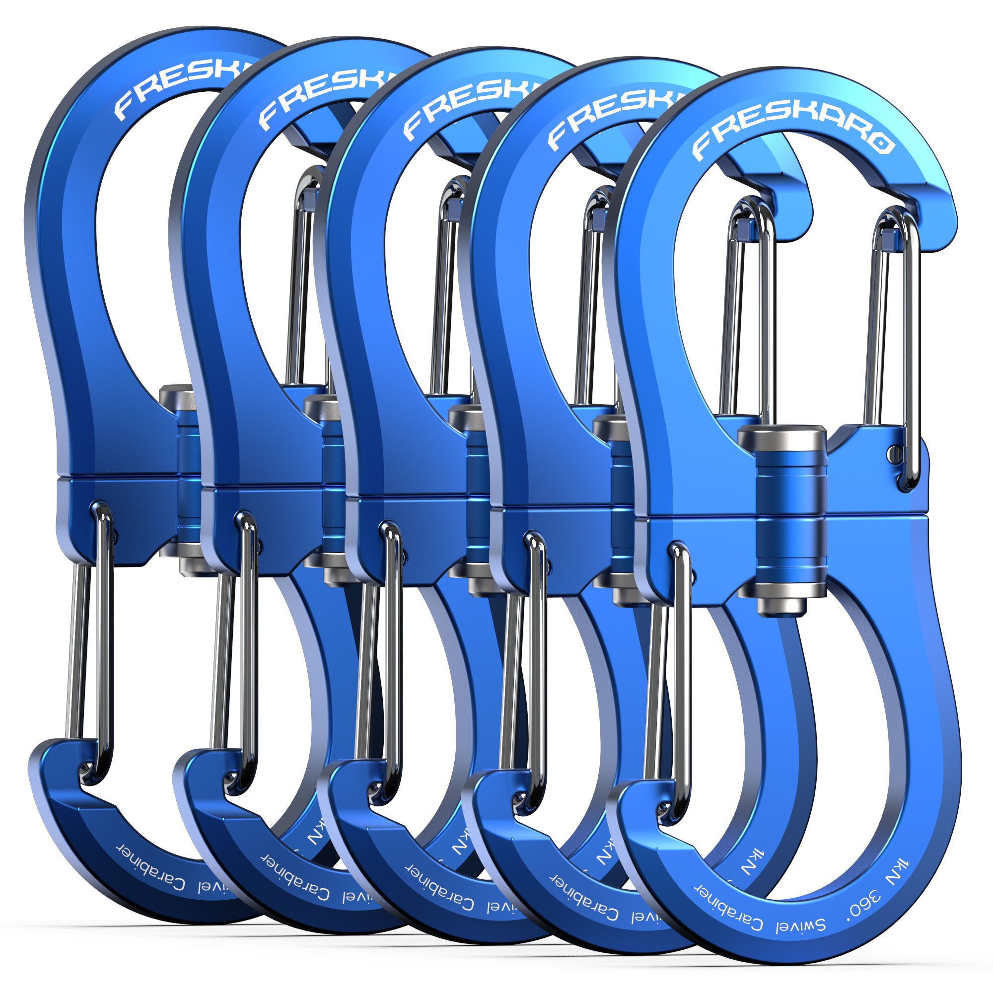 5Pack 1kN Wiregate 360Degree Carabiner Clip