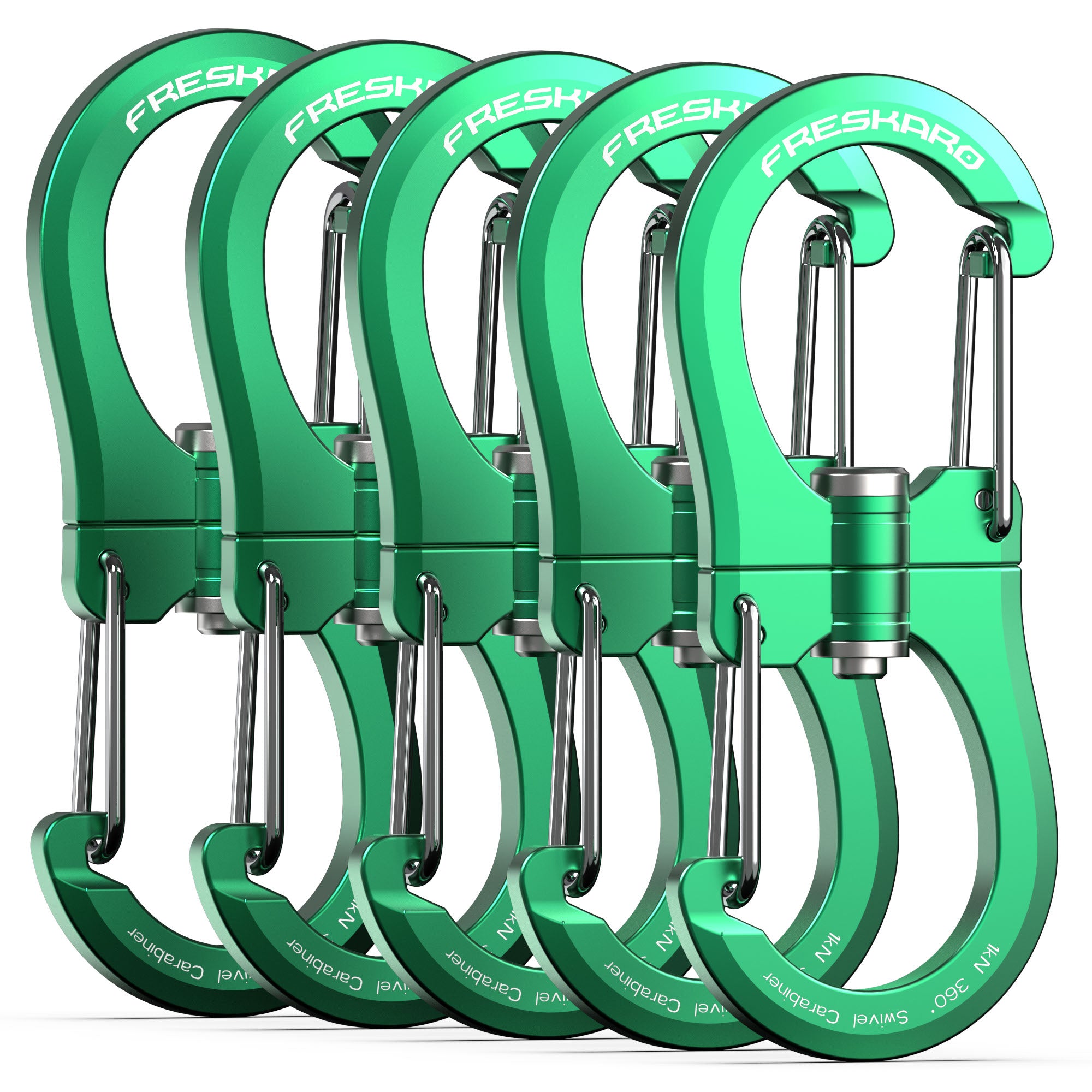 5Pack 1kN Wiregate 360Degree Carabiner Clip