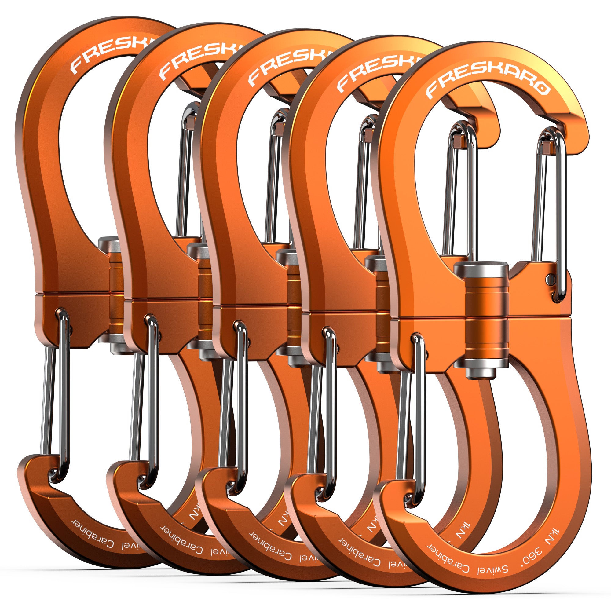 5Pack 1kN Wiregate 360Degree Carabiner Clip