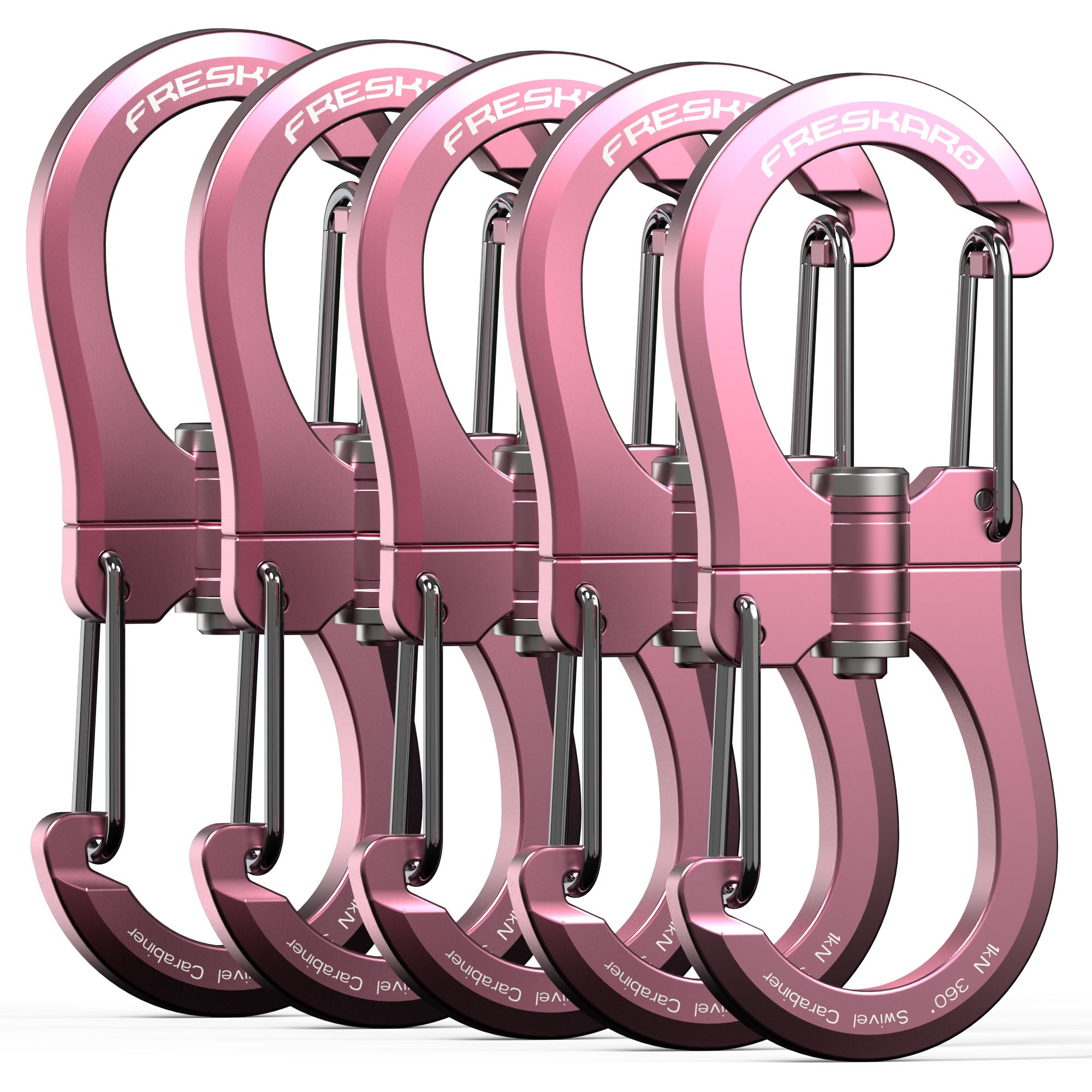 5Pack 1kN Wiregate 360Degree Carabiner Clip