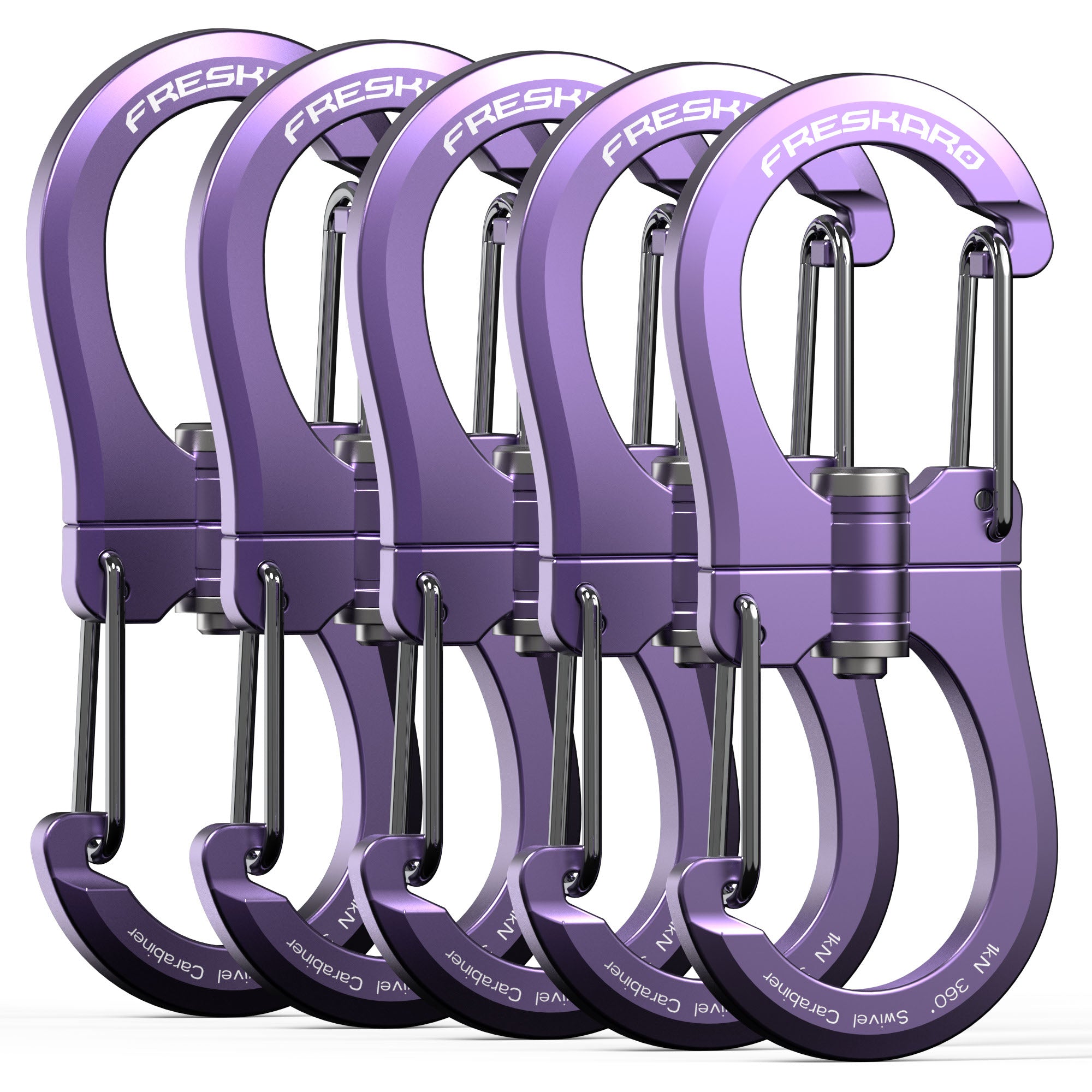 5Pack 1kN Wiregate 360Degree Carabiner Clip