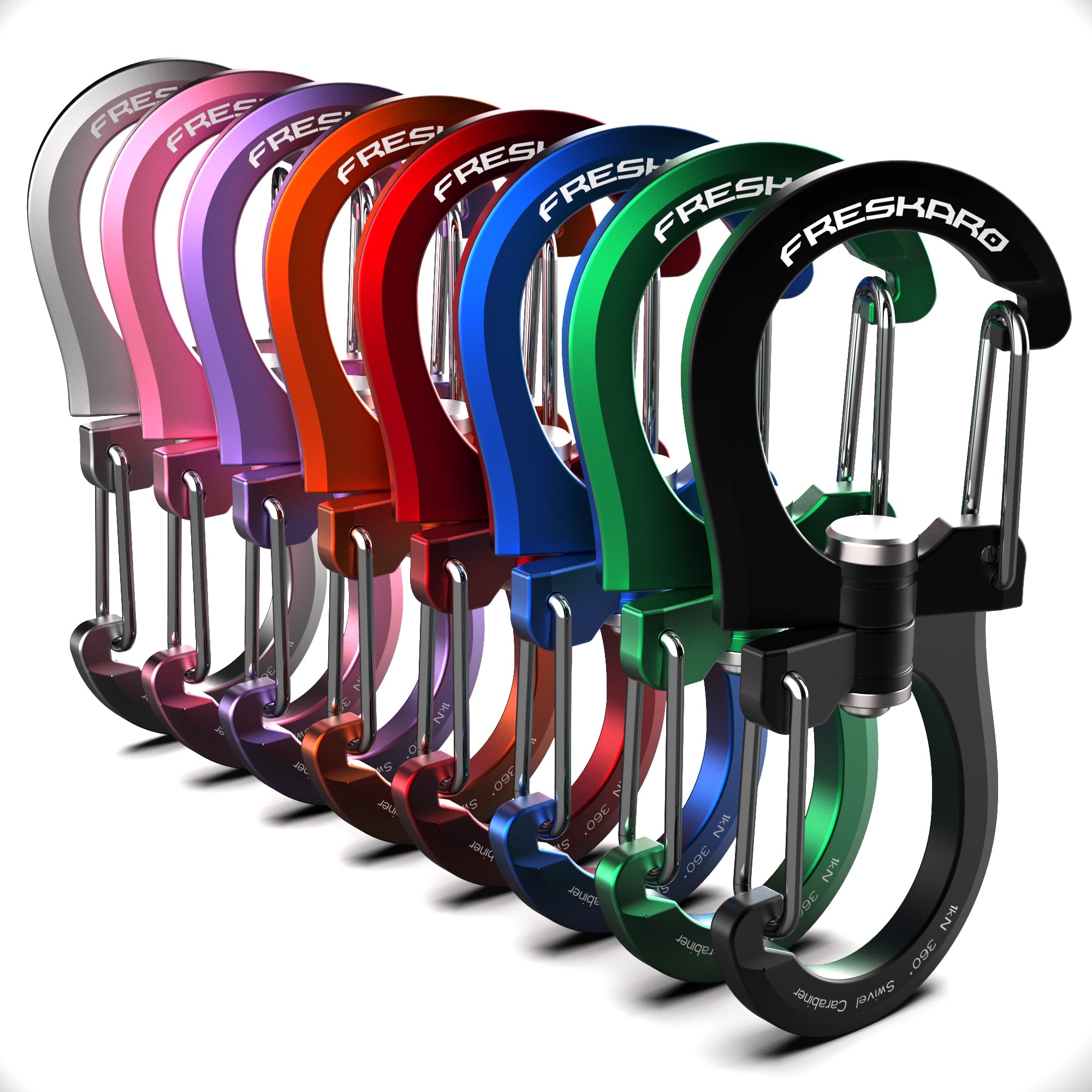 5Pack 1kN Wiregate 360Degree Carabiner Clip