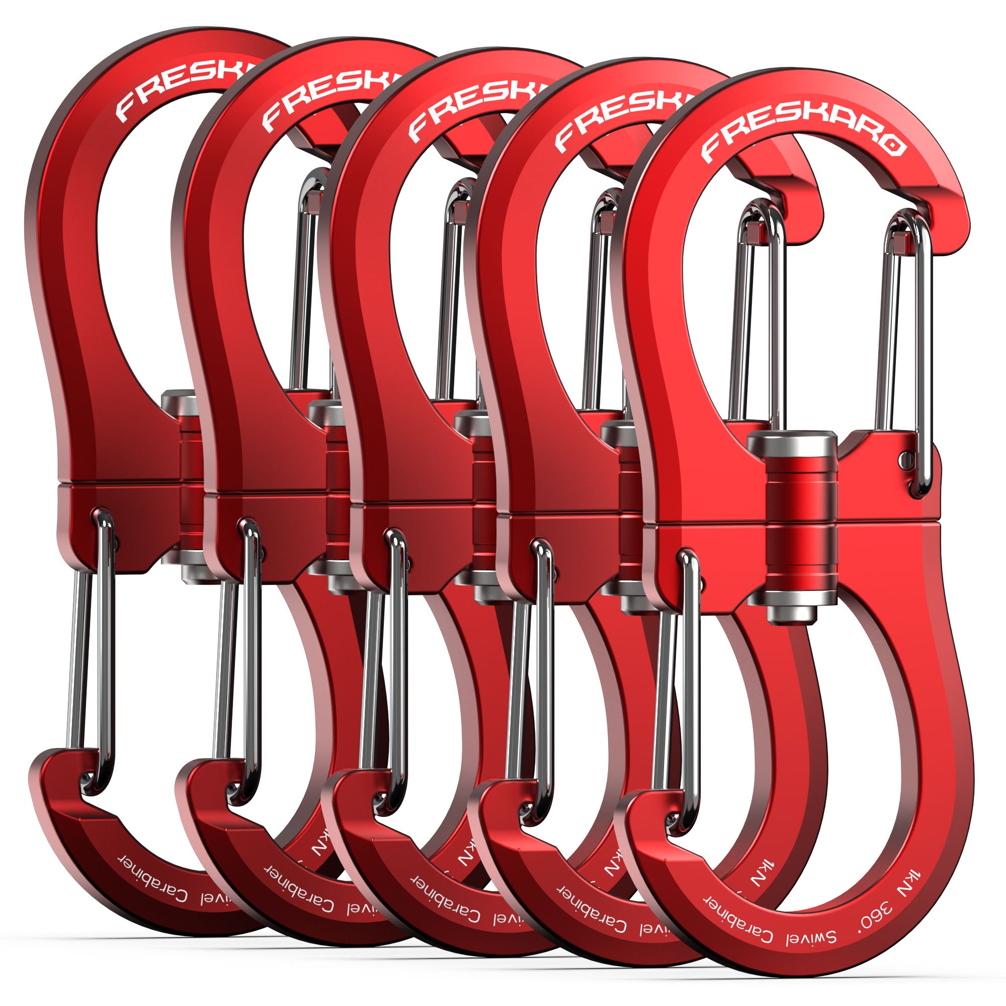 5Pack 1kN Wiregate 360Degree Carabiner Clip