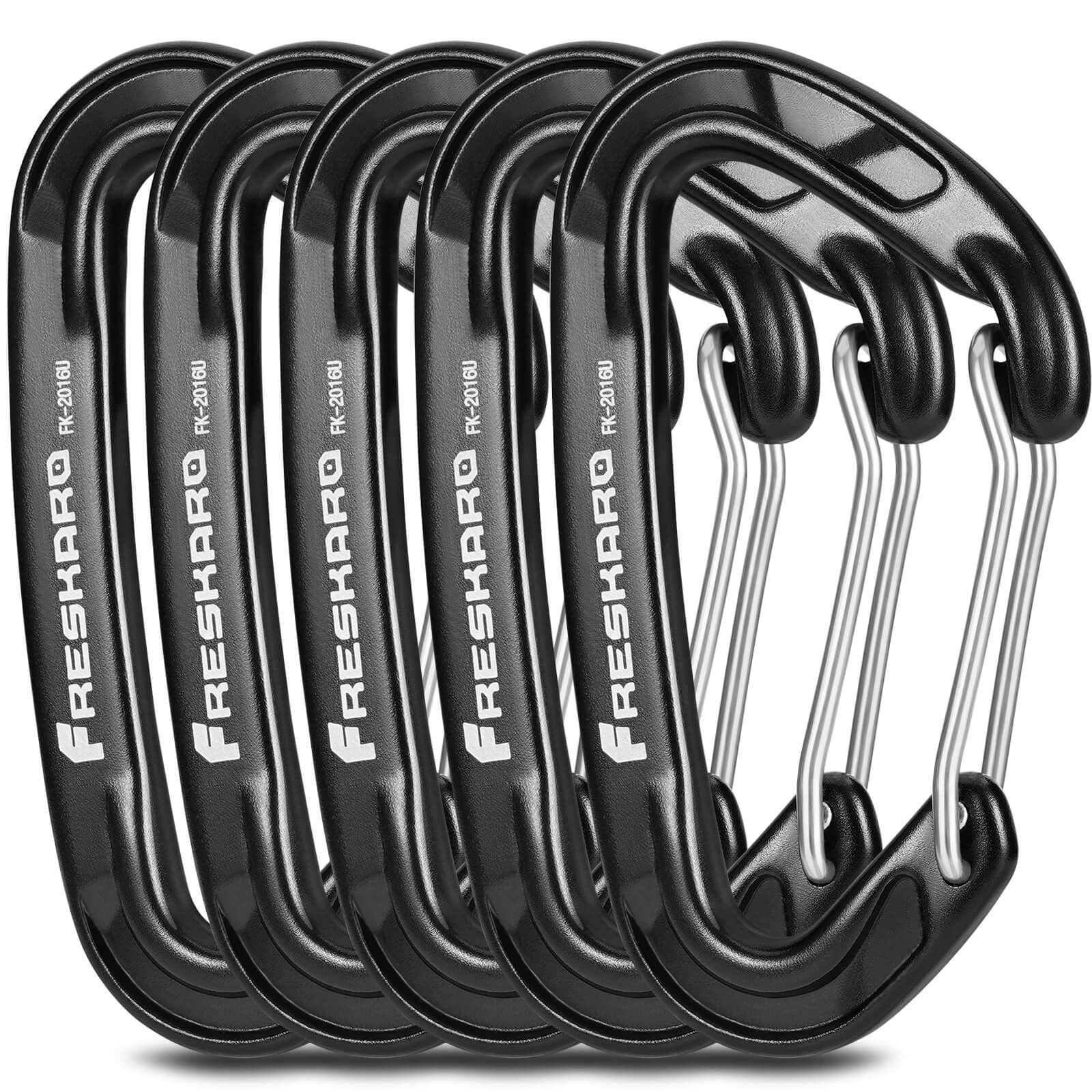 Small 5Pack 8kN Wiregate Carabiner Clip