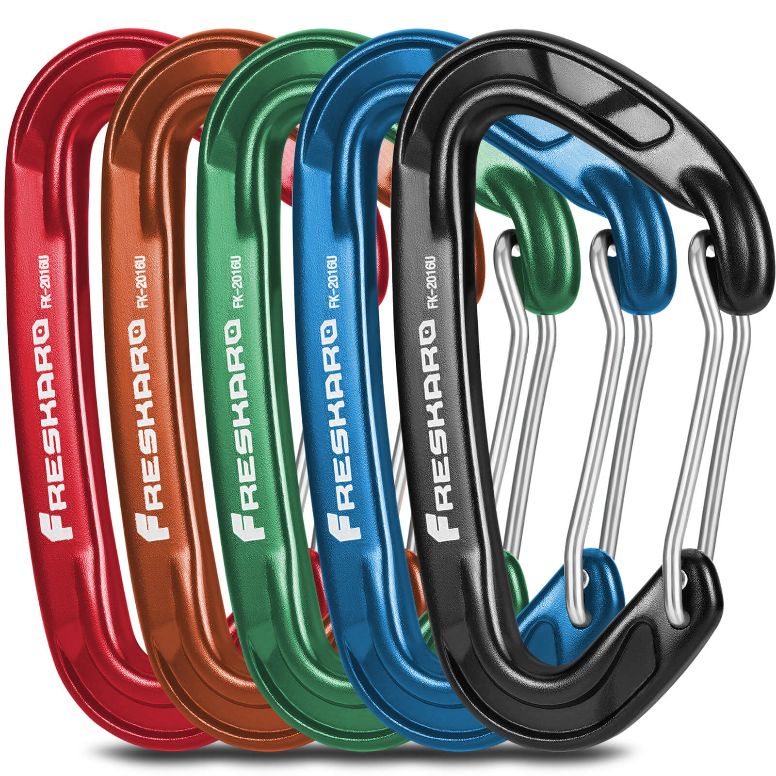 Small 5Pack 8kN Wiregate Carabiner Clip