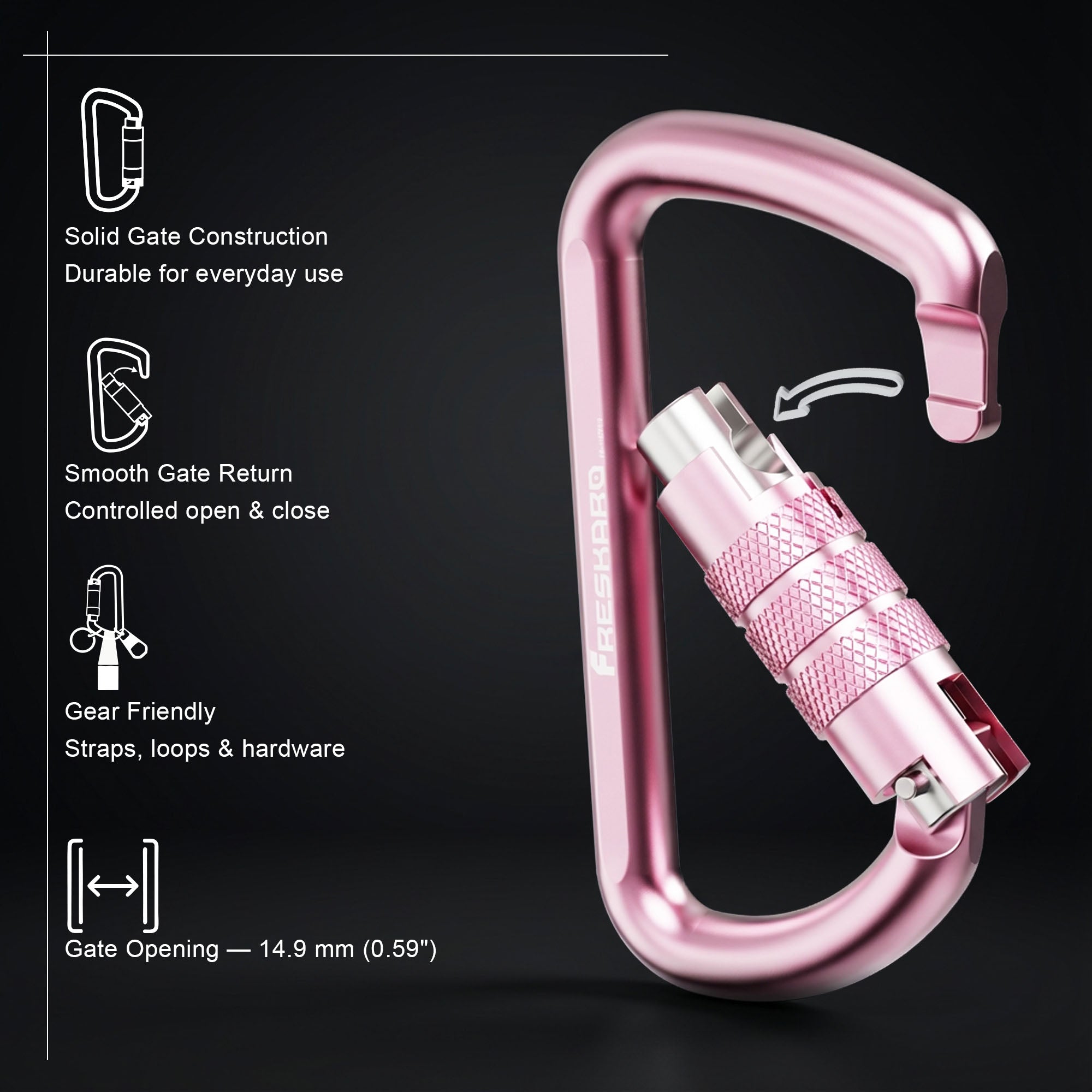 12kN Best Seller Auto Locking Carabiner Clip