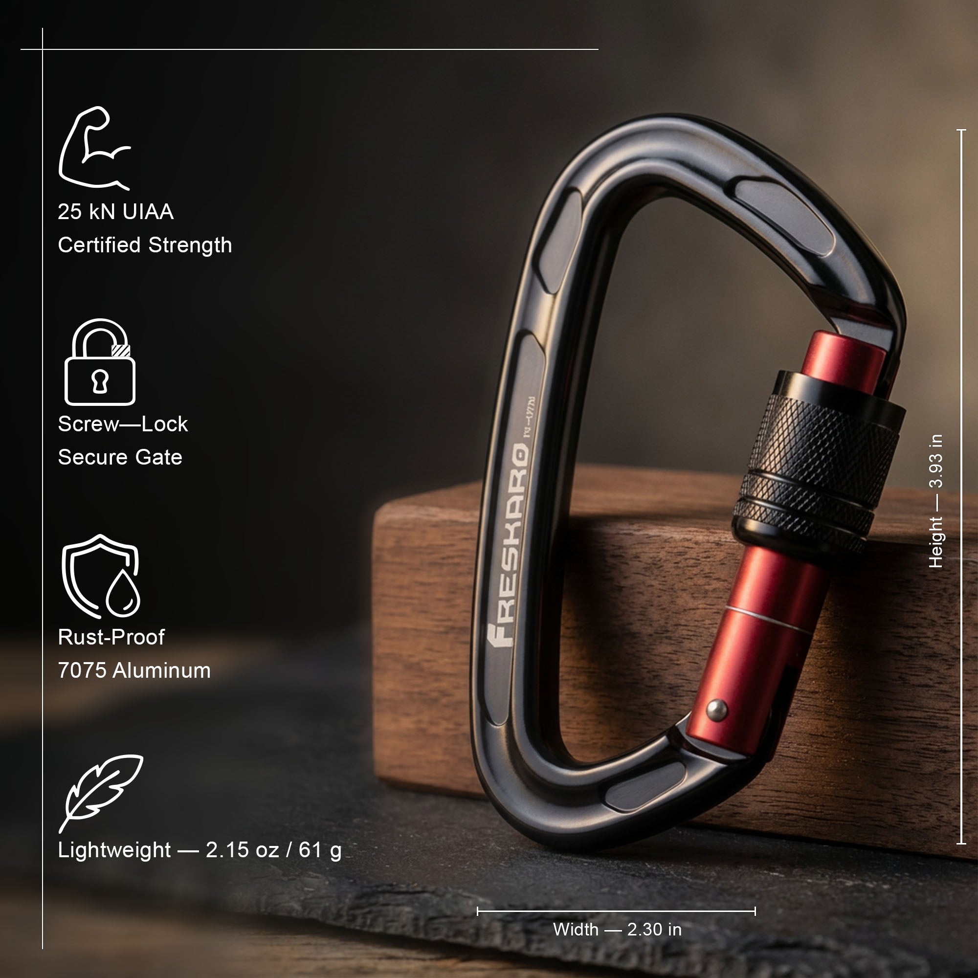 25kN Screw Lock Carabiner Clip climbing Approved