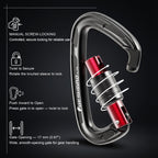 25kN Screw Lock Carabiner Clip climbing Approved