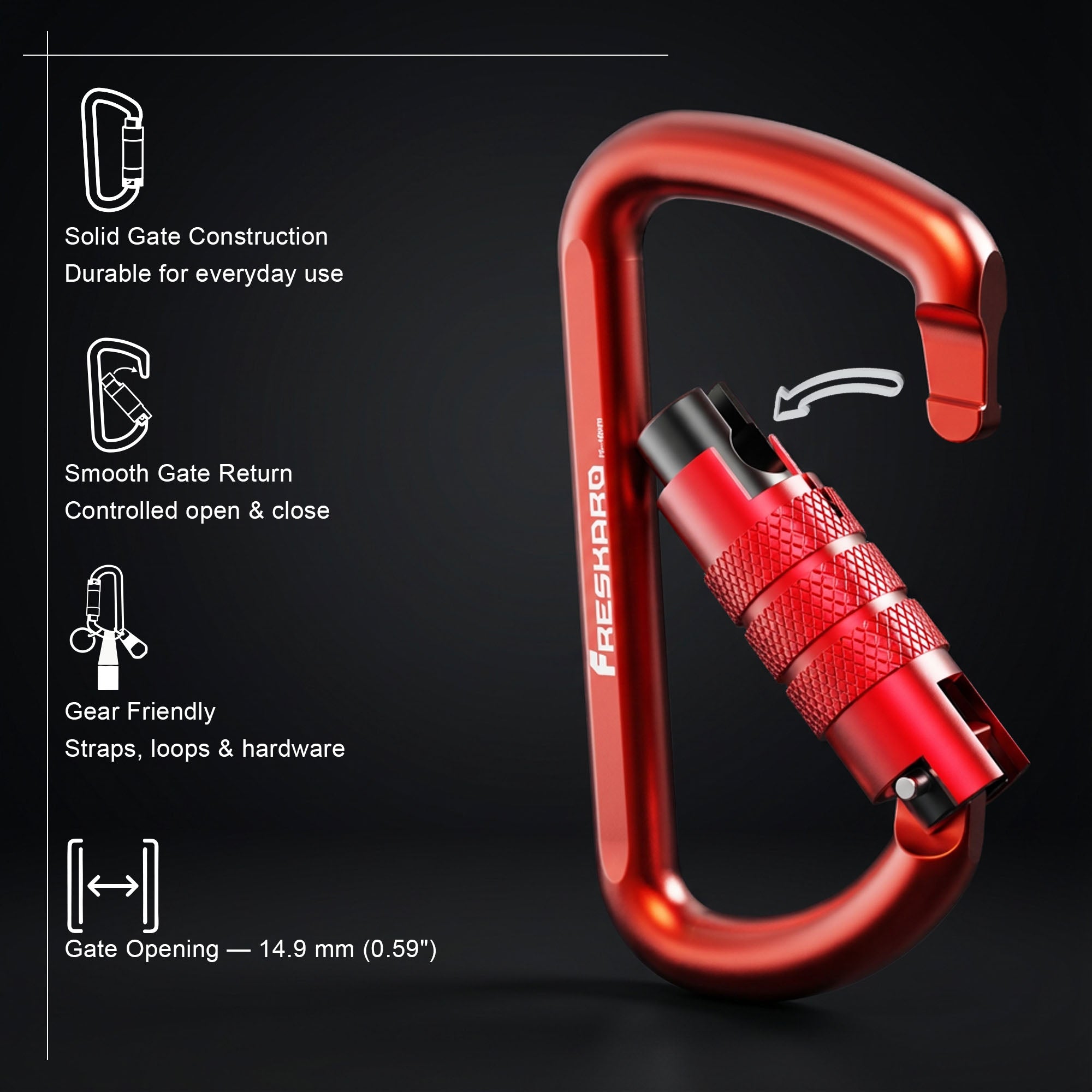 12kN Best Seller Auto Locking Carabiner Clip