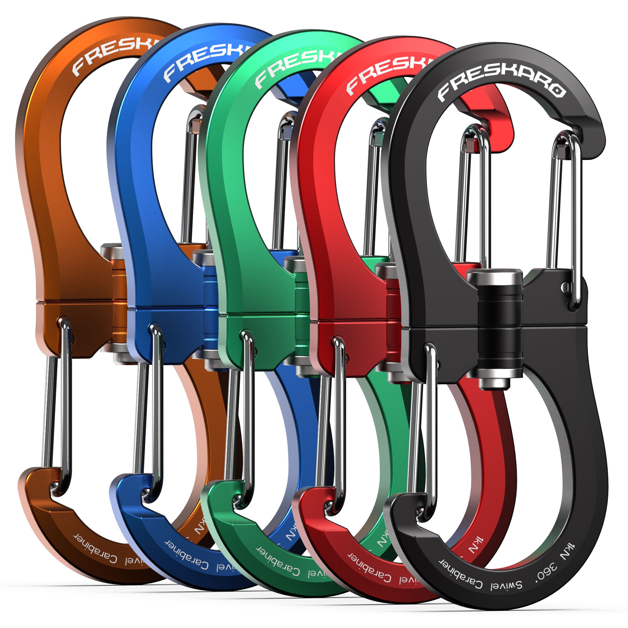 5Pack 1kN Wiregate 360Degree Carabiner Clip