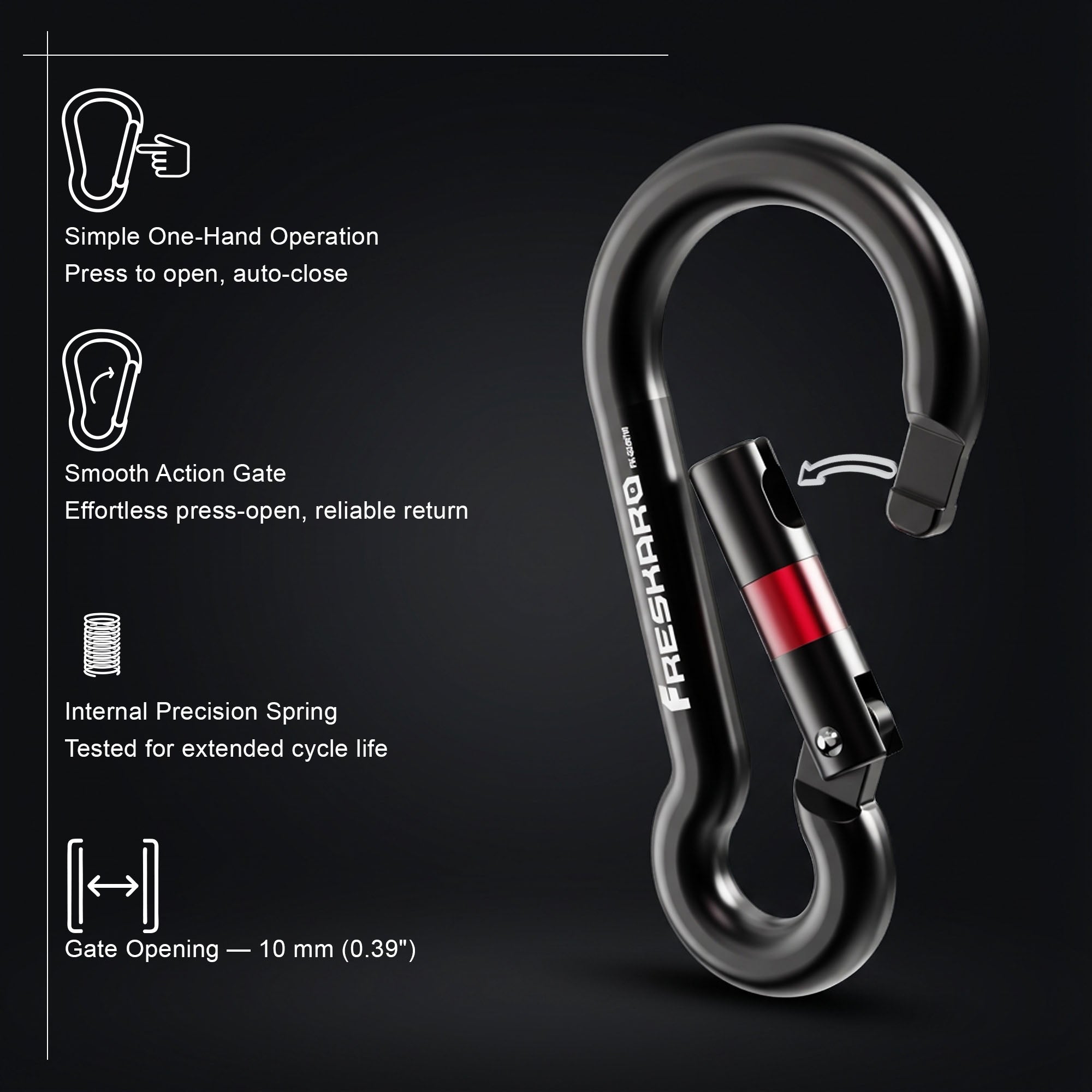 7kN Gaud Pear-shape utility carabiner