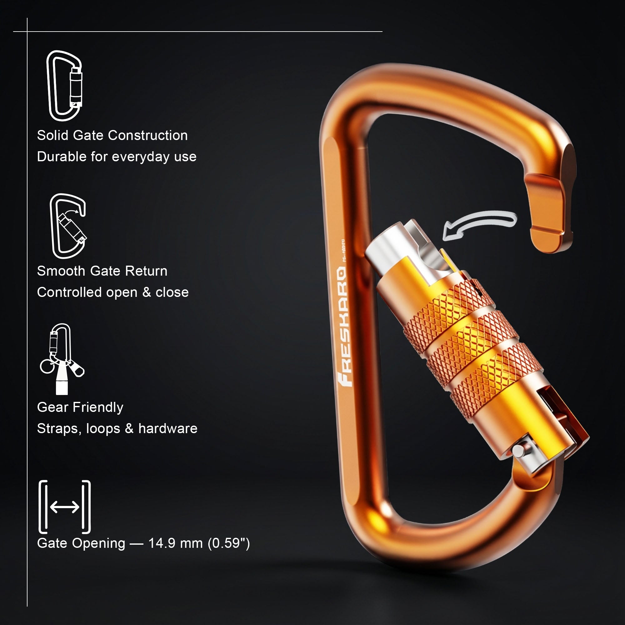 12kN Best Seller Auto Locking Carabiner Clip