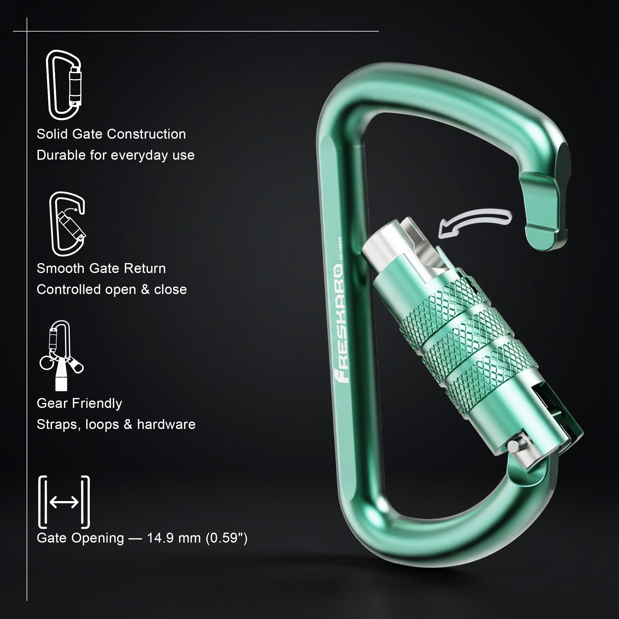 12kN Best Seller Auto Locking Carabiner Clip